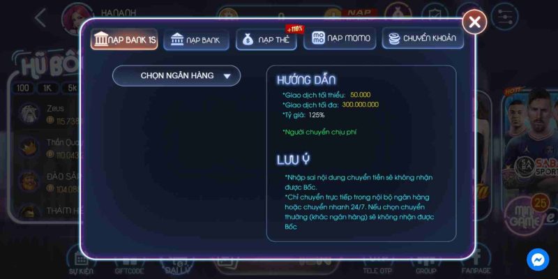 Boc Fun cổng game nổi bật hiện nay với nhiều trò hay 7 Nạp tiền vào cổng game nhanh chóng