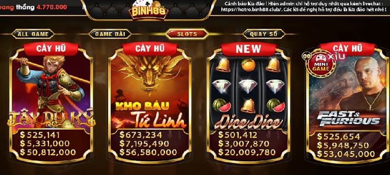 Binh88 - Cổng game cờ bạc đổi thưởng online đẳng cấp 5 Game slot
