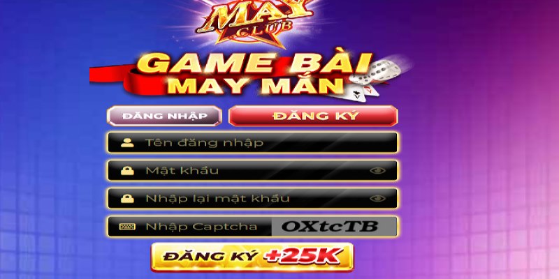 May club - Thiên đường giải trí Las Vegas thu nhỏ tại Việt Nam 2 Đăng ký tài khoản vào cổng game May club đơn giản, siêu nhanh