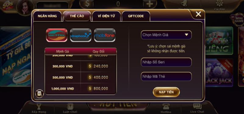 San club - Khám phá cổng game uy tín nhất hiện nay 7 Nạp tiền vào cổng game San club an toàn